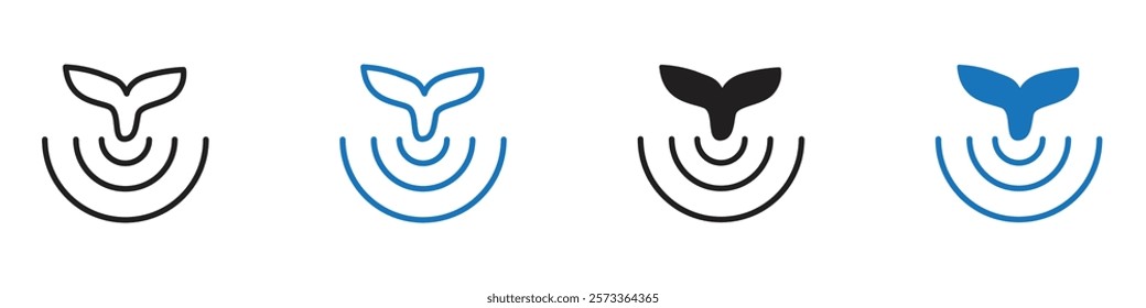 Funk whale icon Flat line symbol