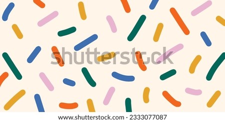 Funky abstract background with colorful confetti or sugar sprinkles. Playful festive backdrop. Pop art style textures. Vector design layout for banner presentations, flyers, posters, branding