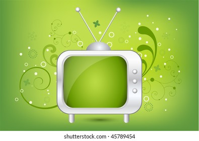 Funky abstract background with cool retro TV