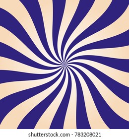 Funky abstract blue background and  illustration of twisty stripes.