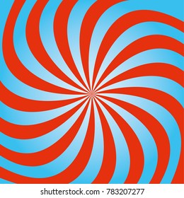 Funky abstract blue background with a radial gradient and illustration of twisty stripes.