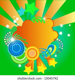 a funky abstract illustration in bright colors