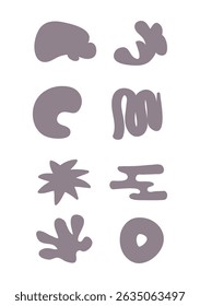 Funky abstract shapes and icons drawn. handraw abstract shape. Retro style colored geometric shapes. Playful Cute Childish Drawing. Cartoon Vector Illustration