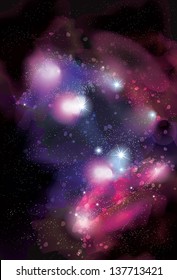 Funky abstract space nebula background