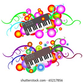 Funky Abstract Vector Music Keyboard