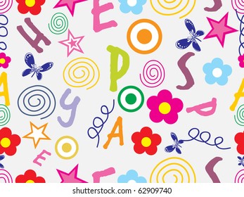 funky alphabet background illustration