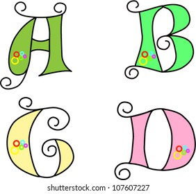 funky alphabet set design, vector, EPS 8, illustration