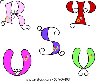 funky alphabet set design, vector, EPS 8, illustration