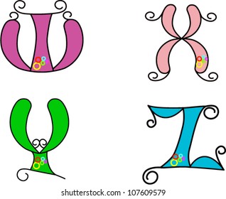 funky alphabet set design, vector, EPS 8, illustration