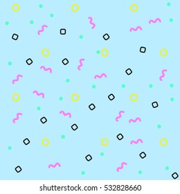 Funky background. 90s abstract pattern. Blue modern vector Illustration. 