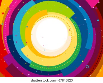 Funky Background Featuring Rainbow Colored Spirals