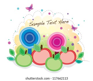 funky background series (apples and trees)