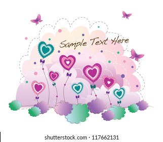 funky background series (heart balloons)