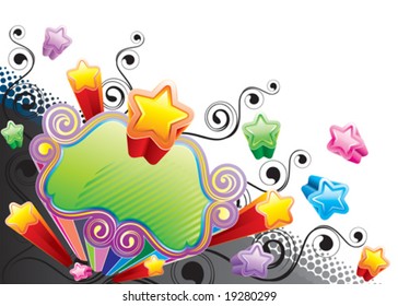 Funky Banner design, vector illustration layers file.