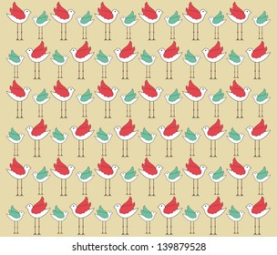 funky bird fabric / wallpaper background