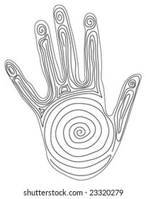 Funky Black and white vector hand