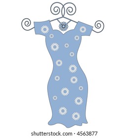 funky blue dress vector