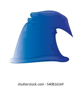 funky blue and orange stripped cartoon christmas vector elf hat isolated on white. vector kids elf hat icon or label