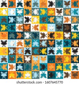 Funky butterfly mosaic vector seamless pattern. Hand drawn playfull birdies colorful background. Trendy colorful gender neutral kid decorative scrapbook paper. Children cute animal all over print. 