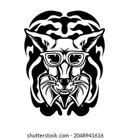 Funky Cat Cartoon Mascot Silhouette Illustration for your business or merchandise