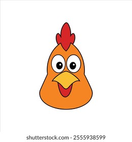 Funky Chicken Head Cartoon Vector for Creative Designs