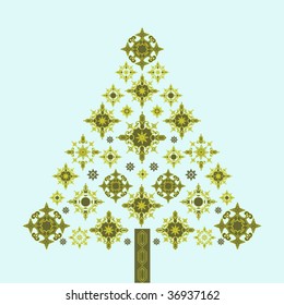 Funky  christmas tree snowflakes