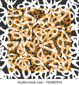 Funky Circle Abstract Bio Chain Pattern, Modern Stylish Fashion Texture