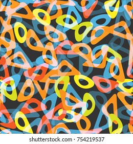 Funky Circle Resumen Patrón de cadena de bio, moderna textura de moda