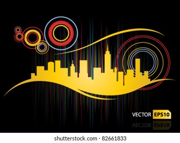 Funky City Skyline Design
