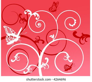 vectores de bobinas funky con vector de mariposas
