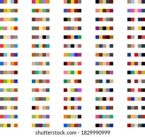 Funky colorful combination chart spectrum guide collection. Trend color list palette shades. Vector illustration RGB, CMYK.