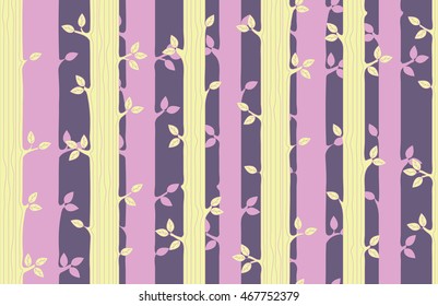 Funky Colorful Forest. Trees wallpaper. Thicket background.