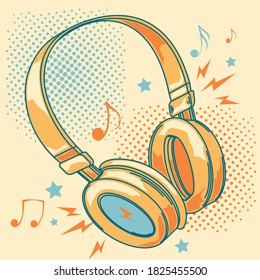 Funky colorful headphones - music design