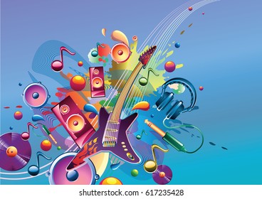 Funky colorful musical design