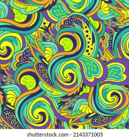 Funky colorful seamless psychedelic texture for decoration and design.