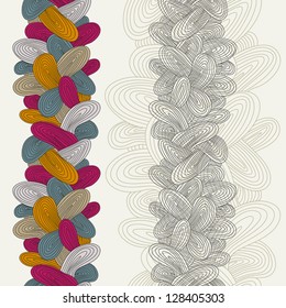Funky colorful vector background, contain seamless vertical element.