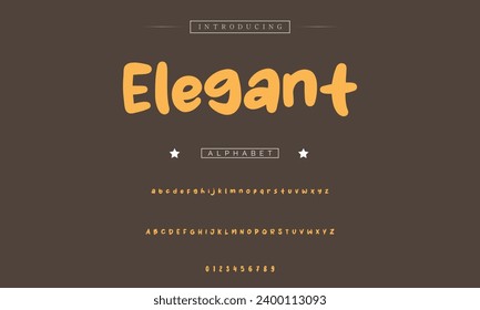 Funky colourful cartoon font type. Vector alphabet