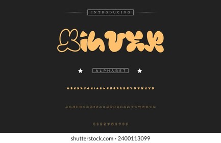 Tipo de letra de dibujos animados coloridos y divertidos. Alfabeto vectorial