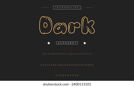 Funky colourful cartoon font type. Vector alphabet