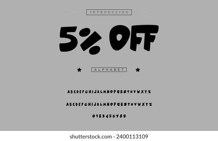 Funky colourful cartoon font type. Vector alphabet