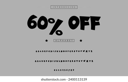 Funky colourful cartoon font type. Vector alphabet