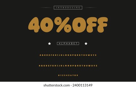Funky colourful cartoon font type. Vector alphabet