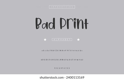 Funky colourful cartoon font type. Vector alphabet