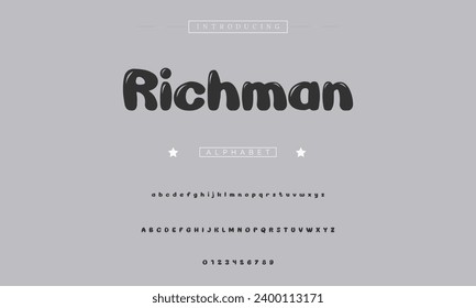 Funky colourful cartoon font type. Vector alphabet