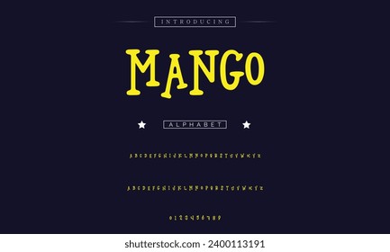 Funky colourful cartoon font type. Vector alphabet