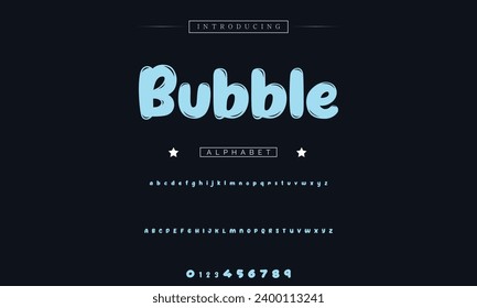 Funky colourful cartoon font type. Vector alphabet