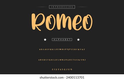 Funky colourful cartoon font type. Vector alphabet