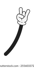 Funky comic hand wearing glove