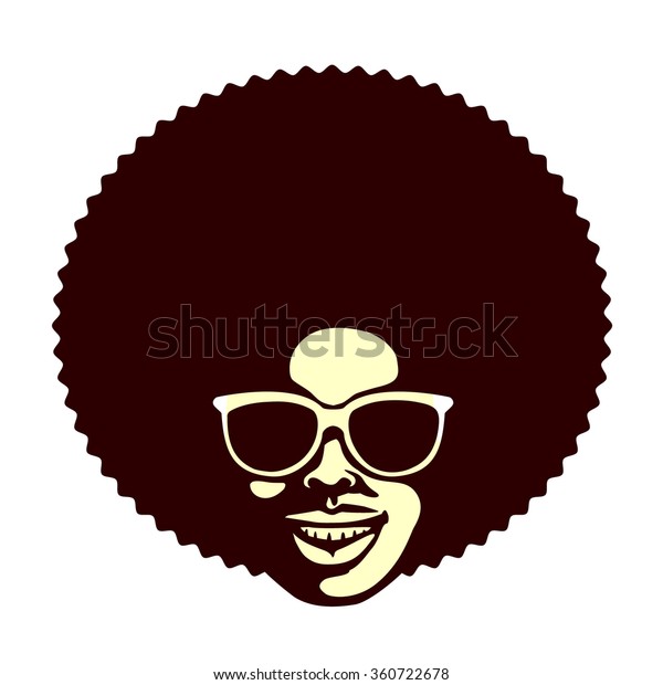 アフロの髪型とサングラスのベクターイラストを持つ ファンキーでクールなアフリカ人男性 のベクター画像素材 ロイヤリティフリー 360722678