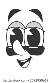 Funky cool face character doodle